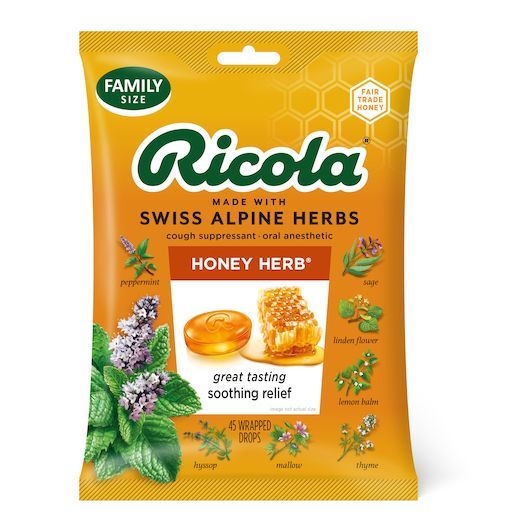 Ricola Honey Herb Cough Drops, 45 count -- 36 per case