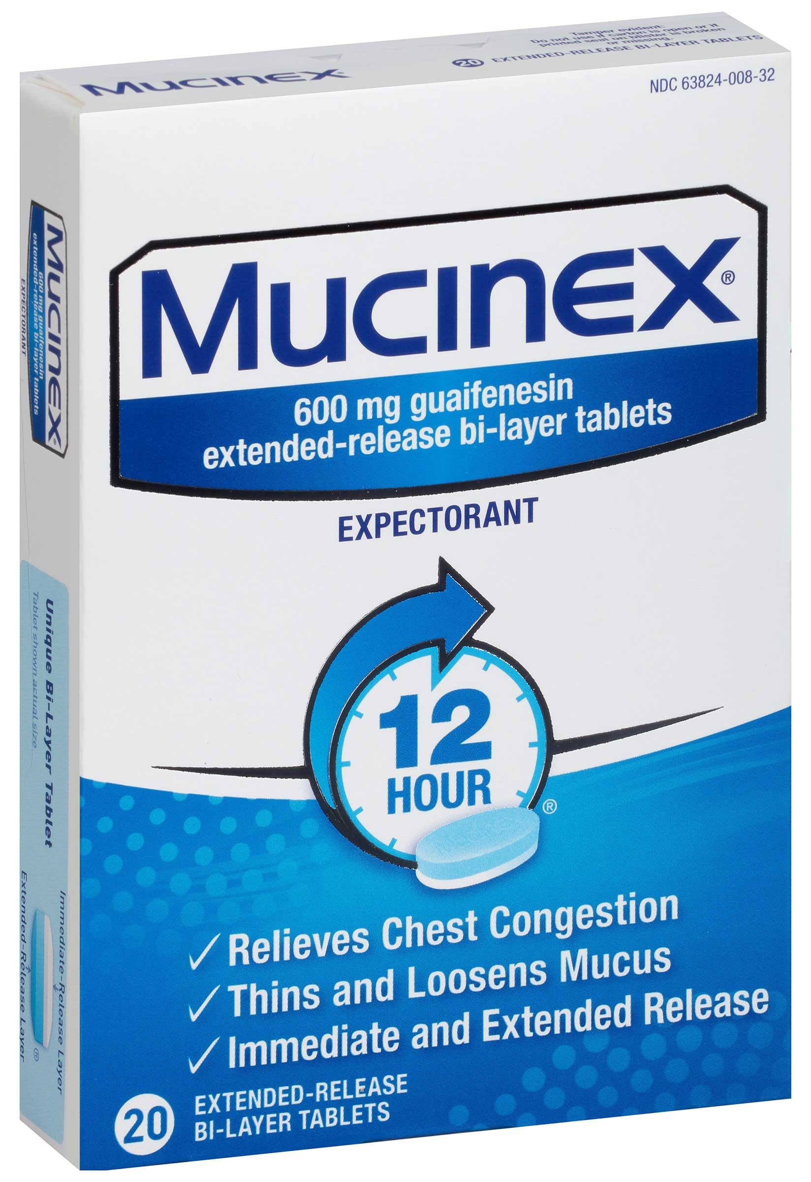 Reckitt Benckiser Mucinex Expectorant Tablet, 20 per unit -- 24 per case