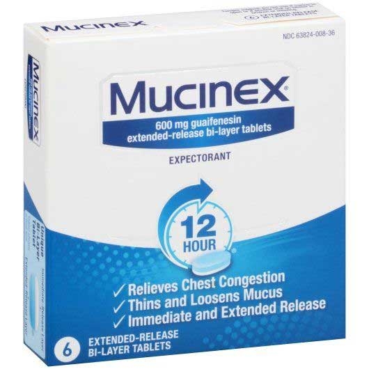 Mucinex Extended Release Tablet - 6 count per pack -- 24 packs per case