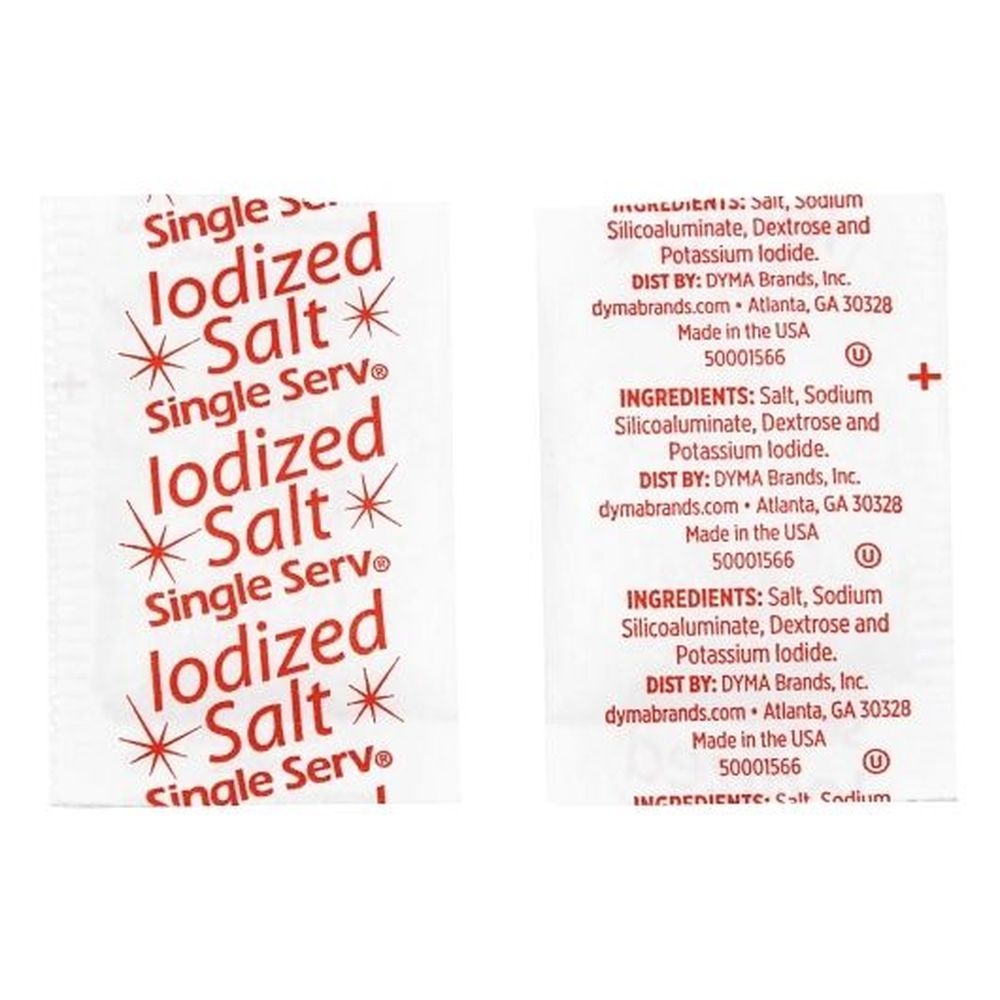 Single Serv Flat Salt Packet, 0.6 Gram -- 3000 per case.