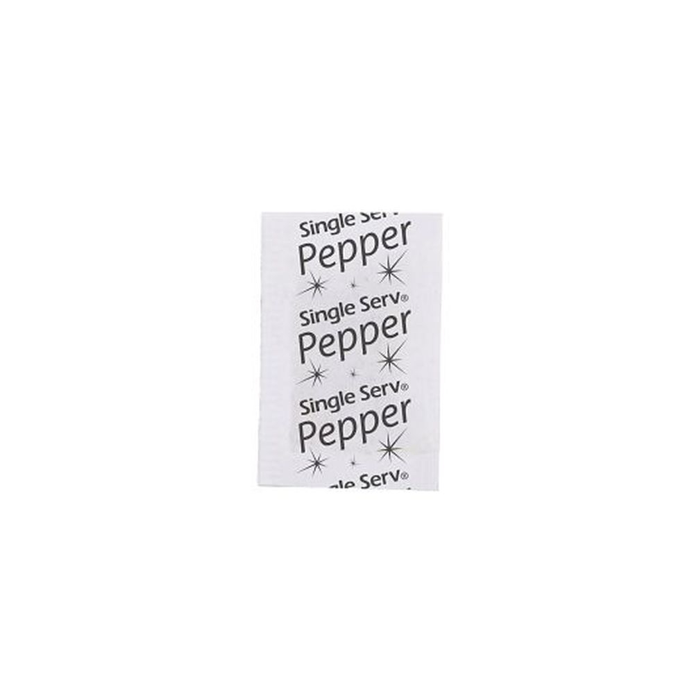 Single Serv Flat Pepper Packets, 0.1 Gram -- 6000 per case.