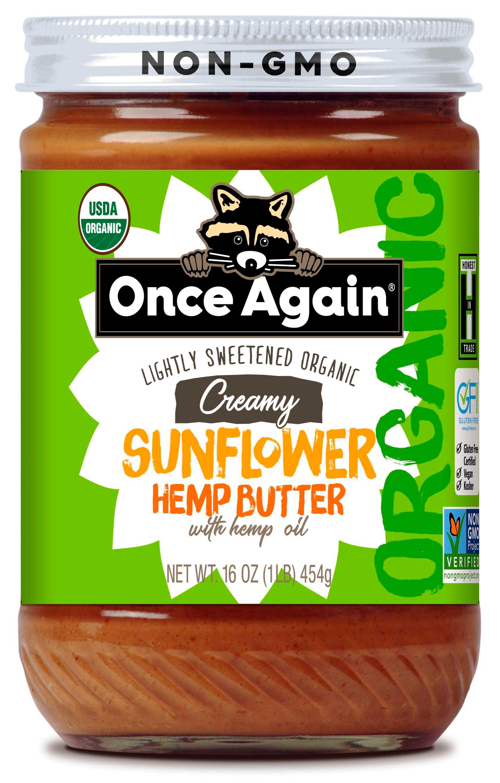Once Again Nut Butter Organic Sunflower Hemp Butter with Hemp Oil, 16 Ounce -- 6 per case