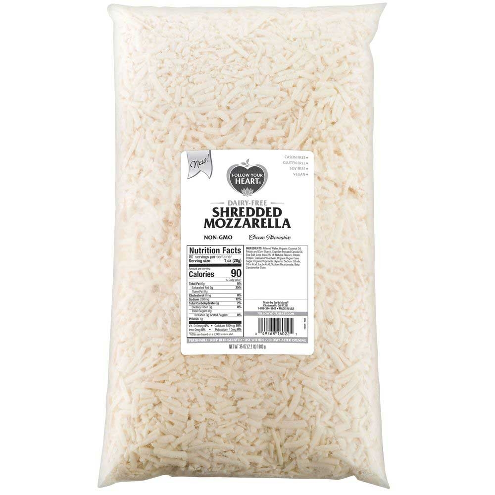 Follow Your Heart Dairy Free Shredded Mozzarella Style Cheese, 2.2 Pound -- 6 per case
