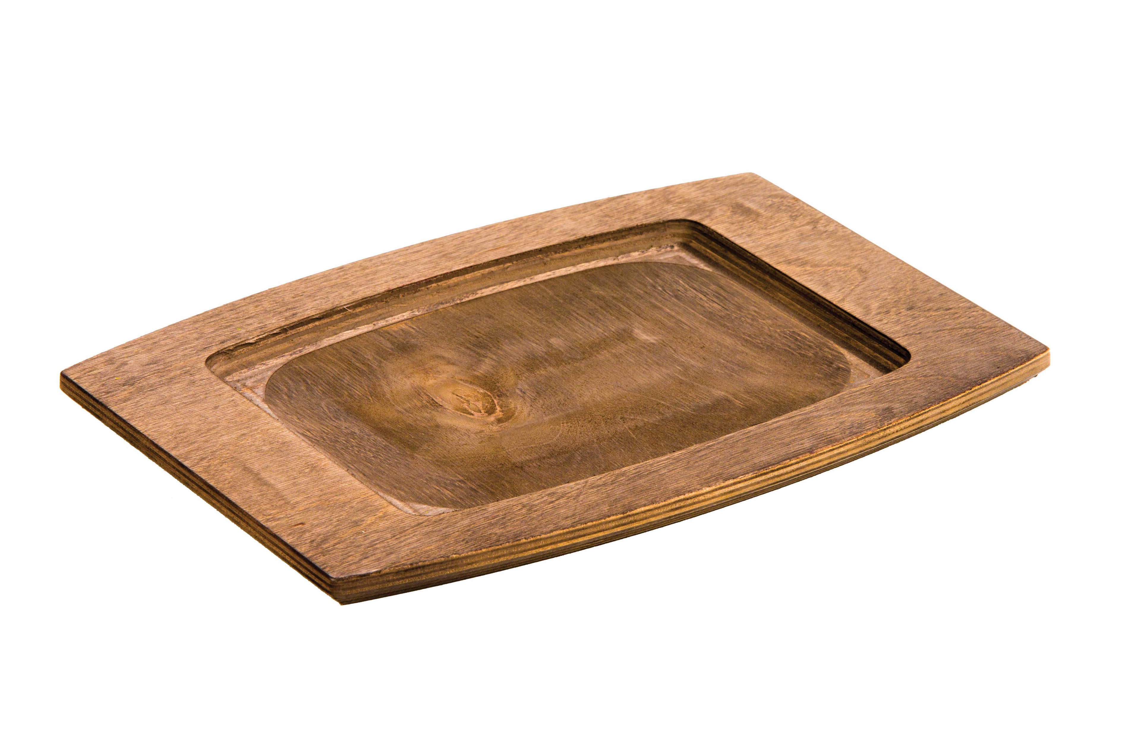 Lodge Walnut Stain Rectangular Wood Underliner, 13.88 x 9.75 inch -- 6 per case.