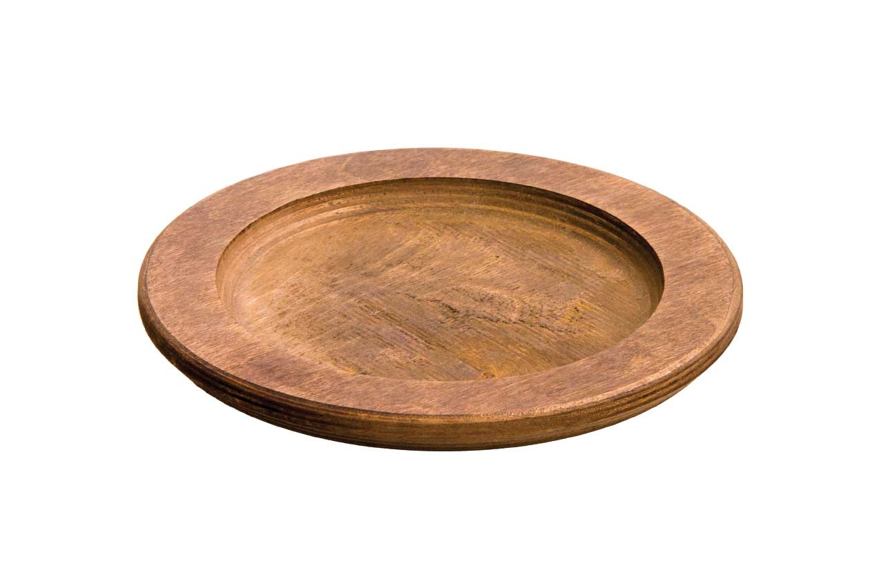 Lodge Walnut Stain Round Wood Underliner, 9.5 inch -- 6 per case.