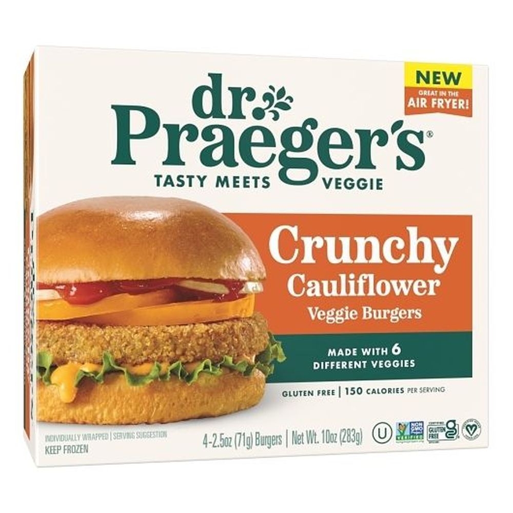 Dr Praegers Crunchy Cauliflower Veggie Burgers, 10 Ounce -- 6 per case