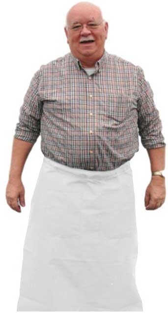Intedge White Poly/Cotton Bistro Apron with 2 Pockets 