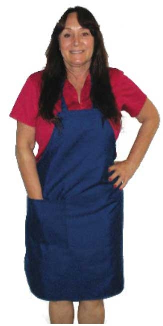 Intedge Poly/Cotton Apple Pattern 1 Hip Pocket Deluxe Bib Apron with Matching Ties, 32 inch Long x 28 inch Wide 