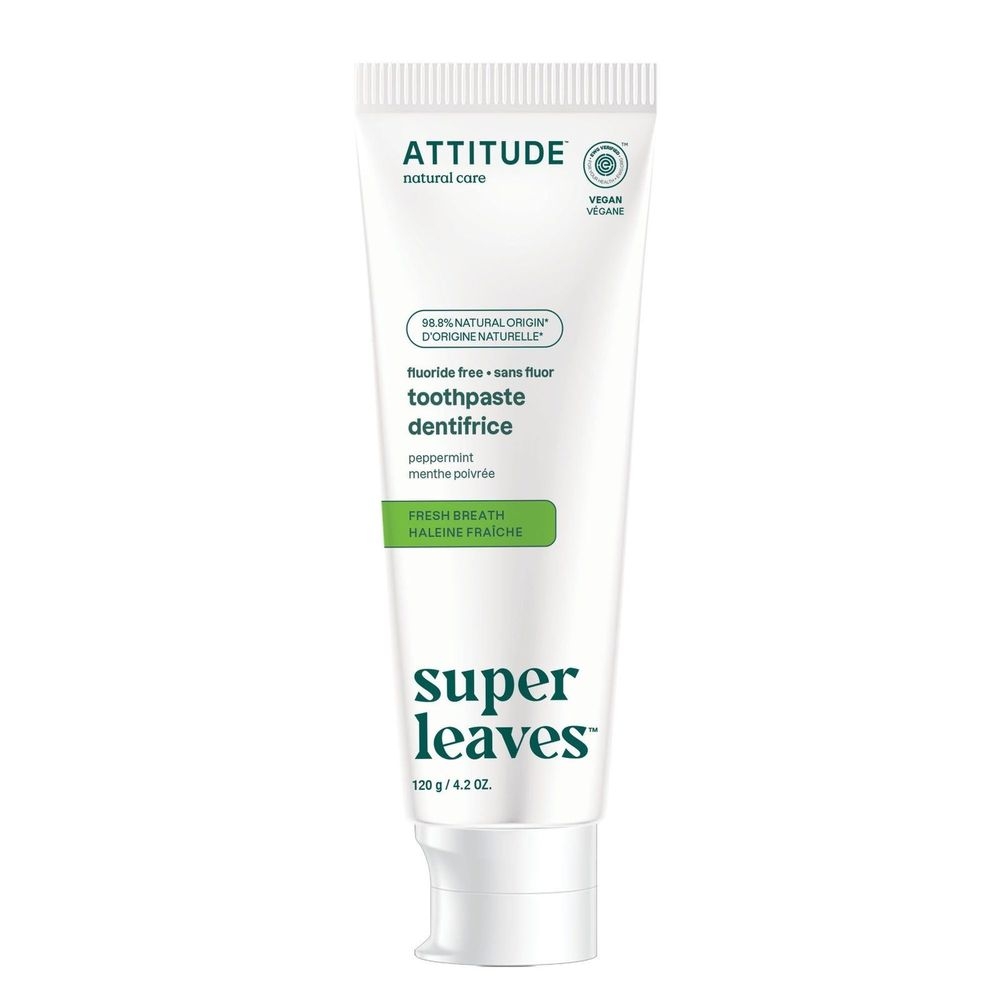 Attitude Super Leaves Fresh Breath Fluoride Free Toothpaste, 4.2 Ounce