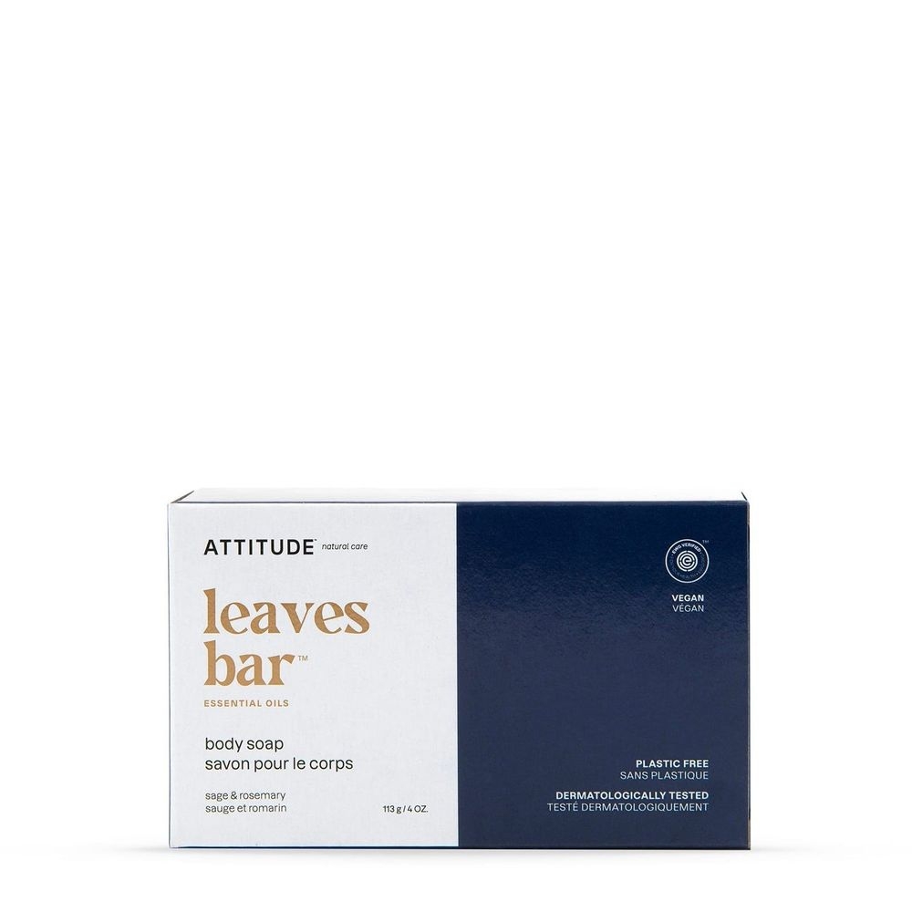 Attitude Leaves Bar Sage and Rosemary Body Soap, 4 Ounce