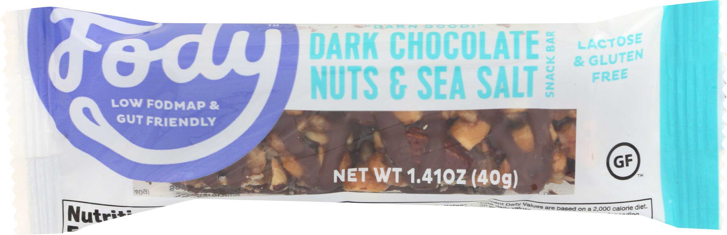 Fody Dark Chocolate Nuts and Sea Salt Bar, 1.41 Ounce -- 12 per case