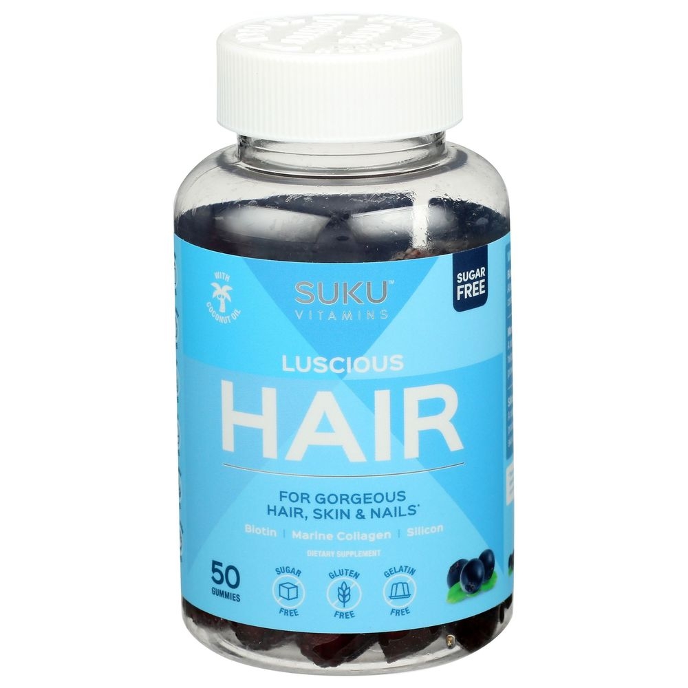 Suku Vitamins Luscious Hair Gummies, 50 count