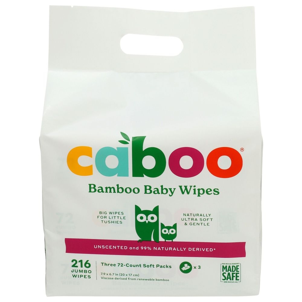 Caboo Bamboo Baby Wipes - Bundle Pack, 216 count -- 6 per case