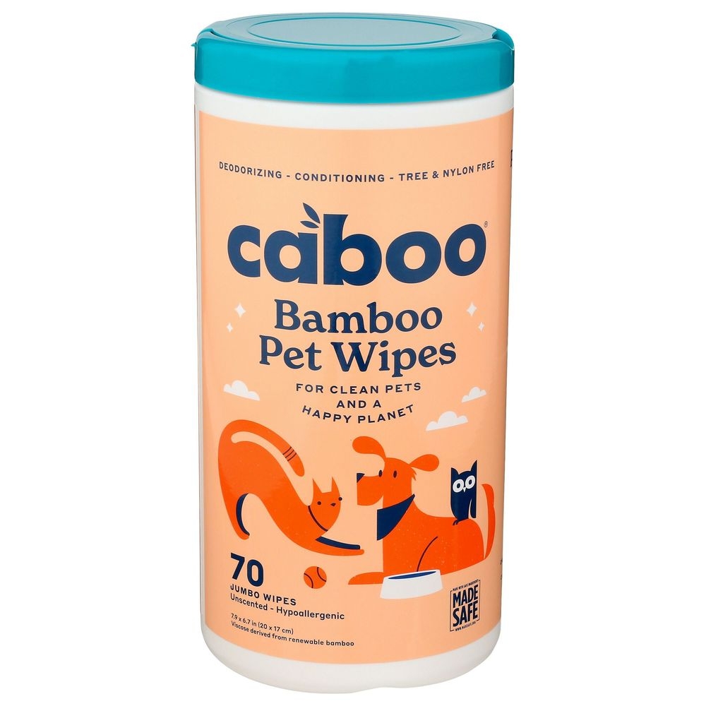 Caboo Bamboo Pet Wipes, 70 count -- 8 per case