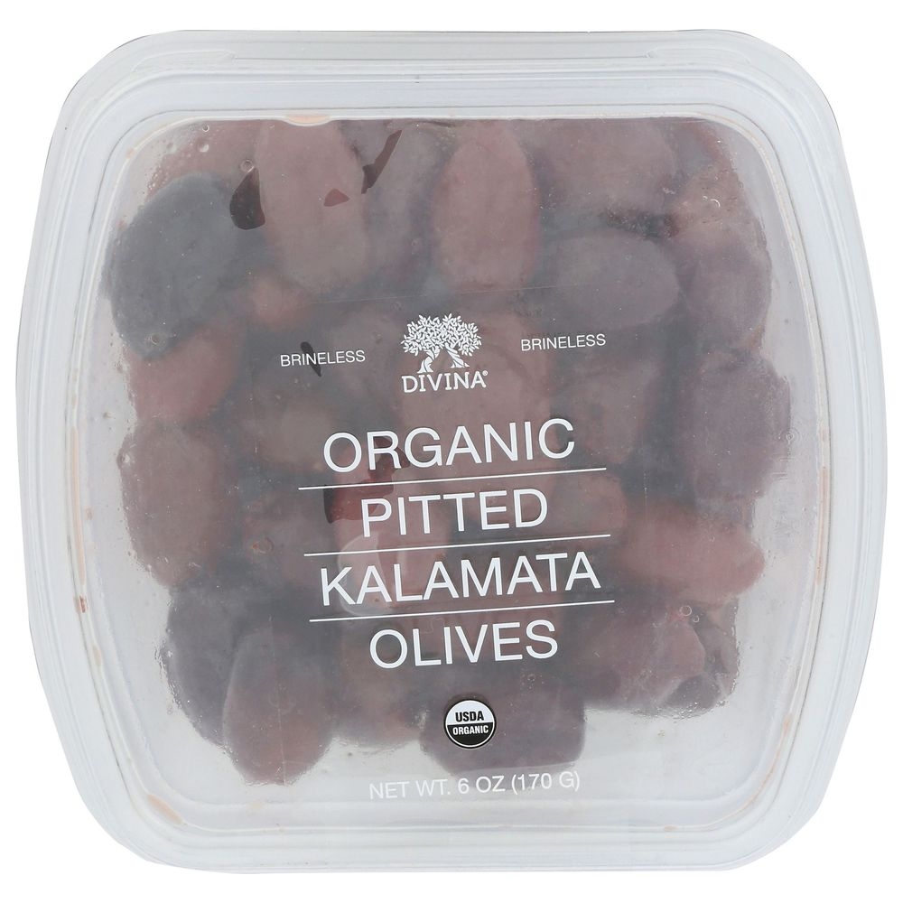 Divina Organic Pitted Kalamata Olives, 6 Ounce -- 6 per case