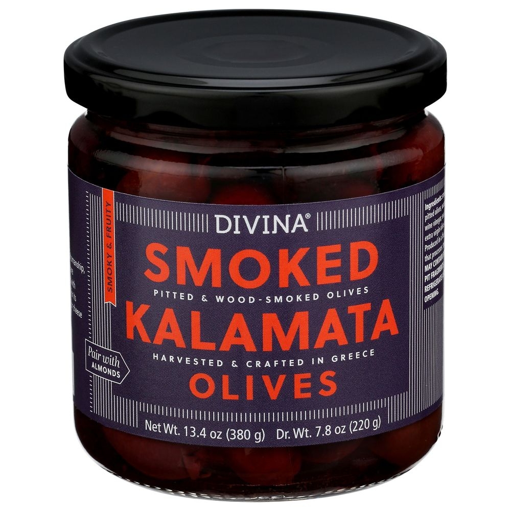 Divina Smoked Kalamata Olives, 7.8 Ounce -- 6 per case