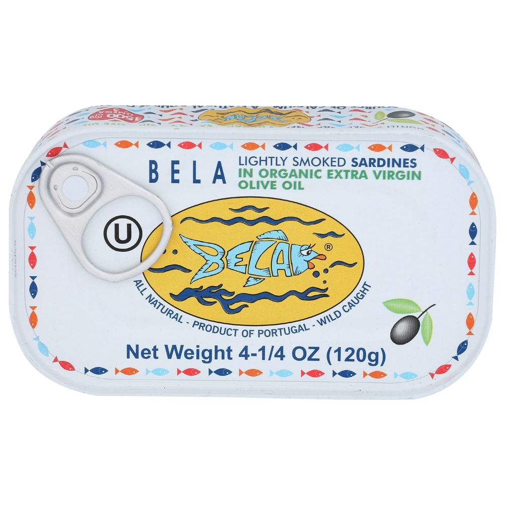 Bela Lightly Smoked Sardines in Organic Extra Virgin Olive Oil, 4.23 Ounce -- 12 per case