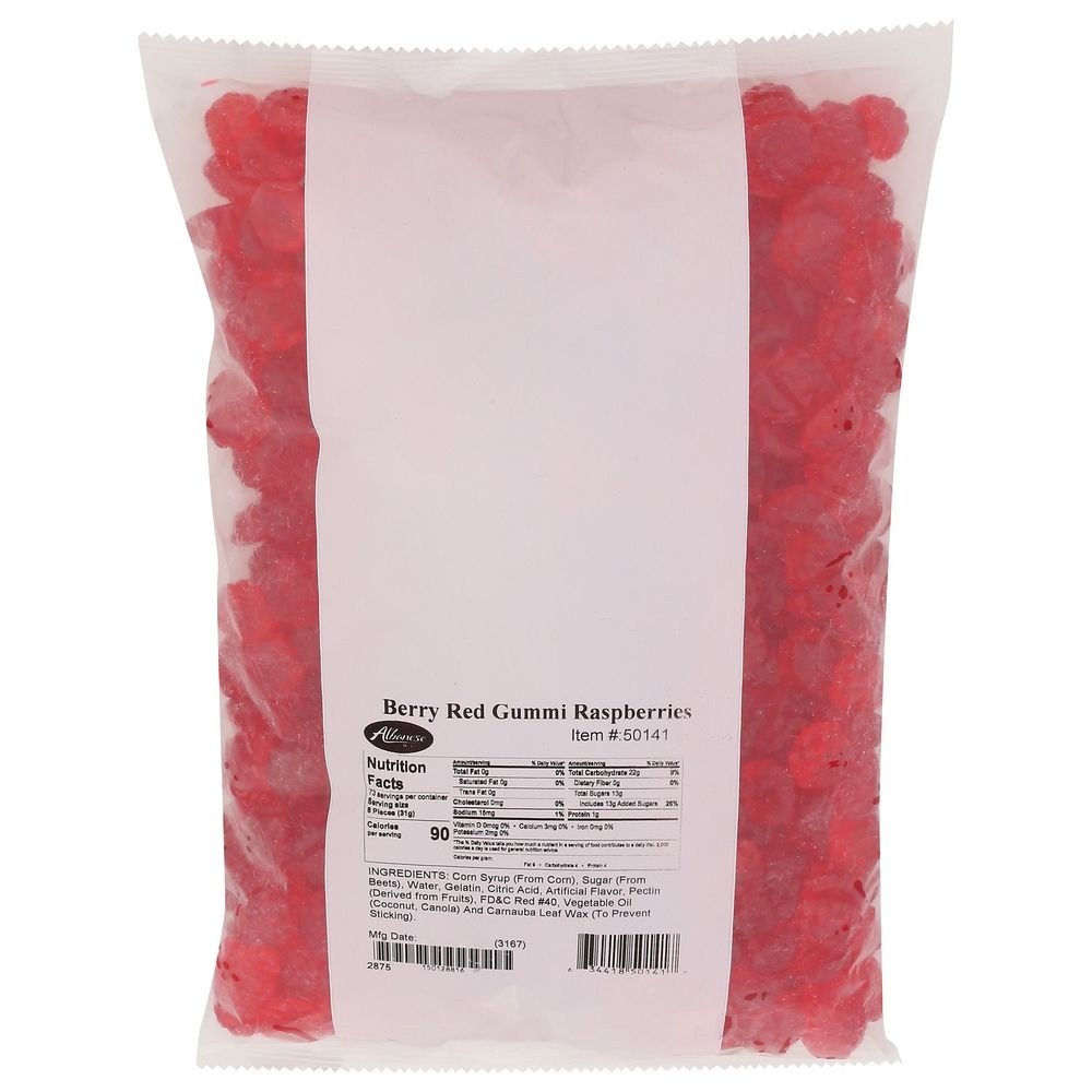 Albanese Berry Red Gummi Raspberries, 20 Pound
