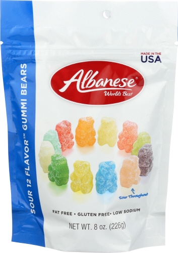 Albanese 12 Flavor Sour Gummi Bears, 8 Ounce -- 6 per case