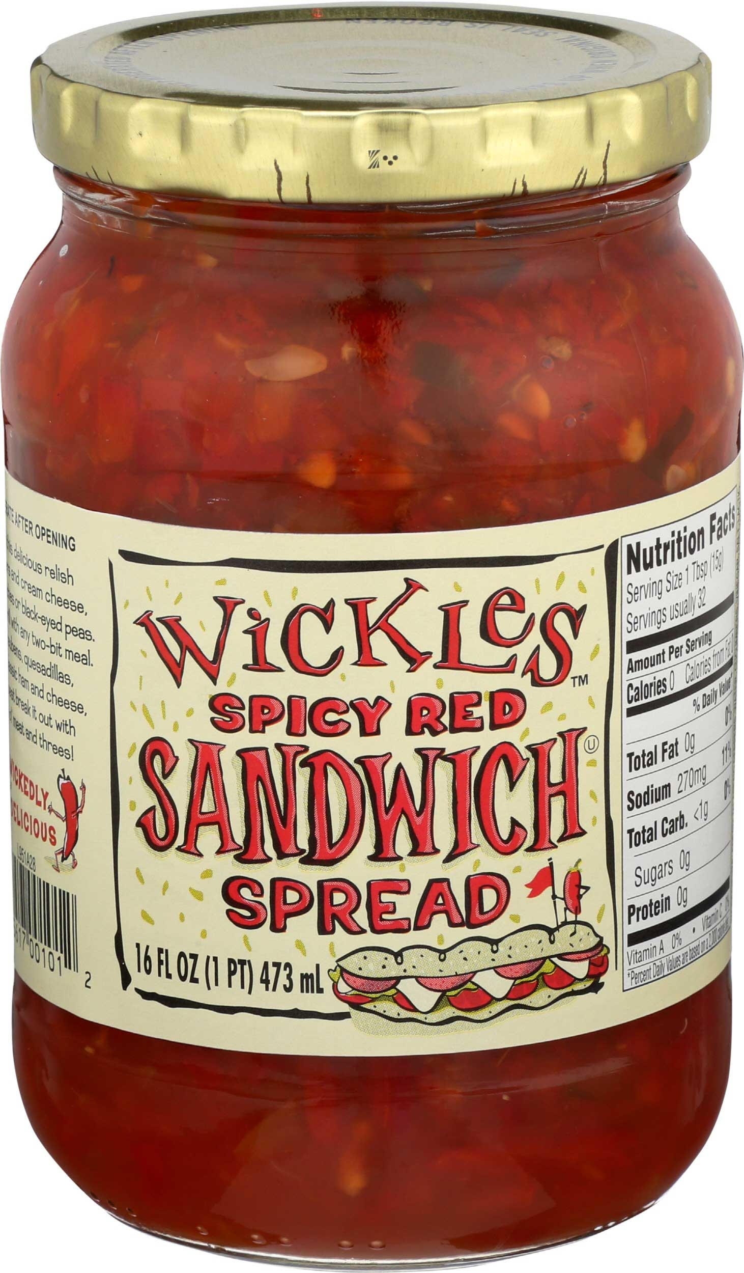 Wickles Spicy Red Sandwich Spread, 16 Fluid Ounce -- 6 per case