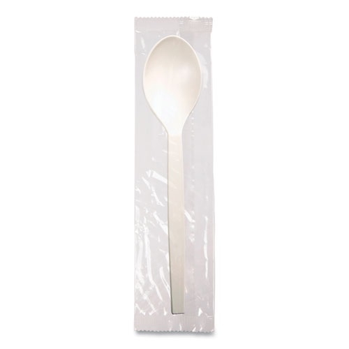 WNA EcoSense Renewable Plant Starch Cutlery Individually Wrapped Spoon, 7 inch -- 750 per case