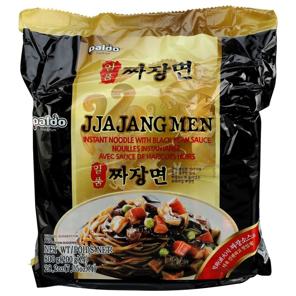 Paldo Jjajangmen Instant Noodle with Black Bean Sauce, 28.2 Ounce -- 4 per case