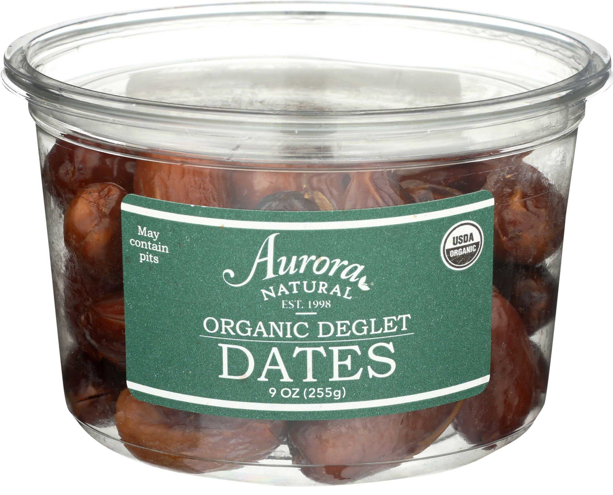 Aurora Natural Organic Deglet Pitted Dates, 9 Ounce -- 12 per case