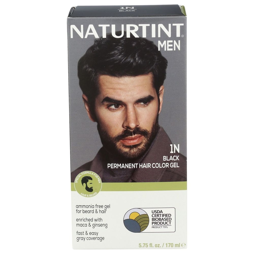 Naturtint Permanent Black Mens Hair Color Gel, 5.75 Fluid Ounce