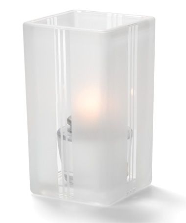 Hollowick Quad Clear Art Deco Votive Lamp, 4 3/8 x 2 1/2 x 2 1/2 inch.