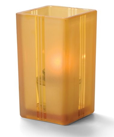 Hollowick Quad Amber Art Deco Votive Lamp, 4 3/8 x 2 1/2 x 2 1/2 inch.