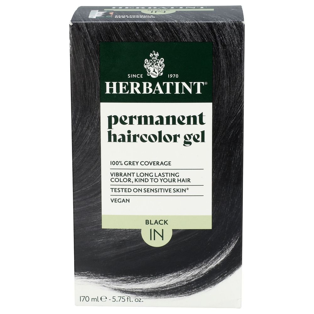 Herbatint 1N Black Permanent Haircolor Gel, 5.75 Ounce -- 3 per case