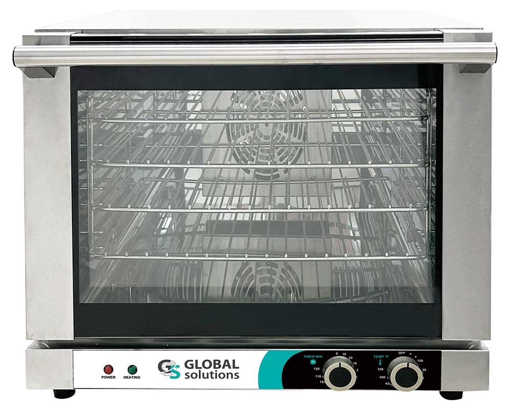 Global Solutions 208/240 Volt Half Size Convection Oven, 22 7/8 x 22 7/16 x 20 1/8 inch