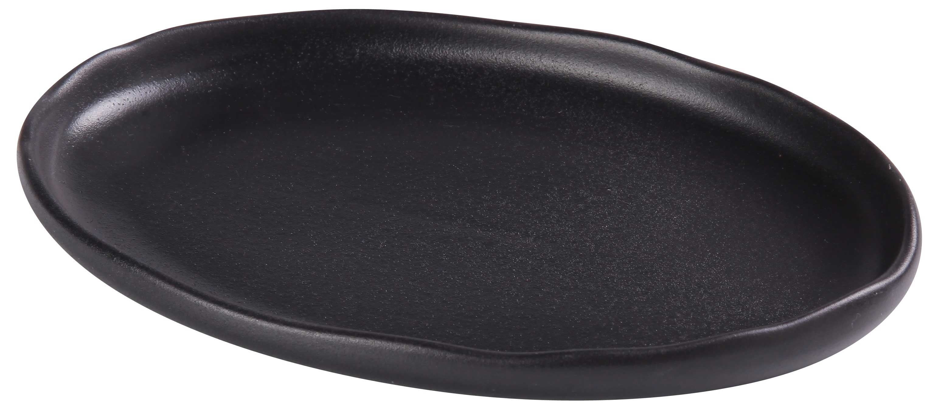 Yanco Noble Black Color Glazed Porcelain Black Oval Plate, 14-1/2 x 9-1/2 x 1-3/8 inch -- 12 per case