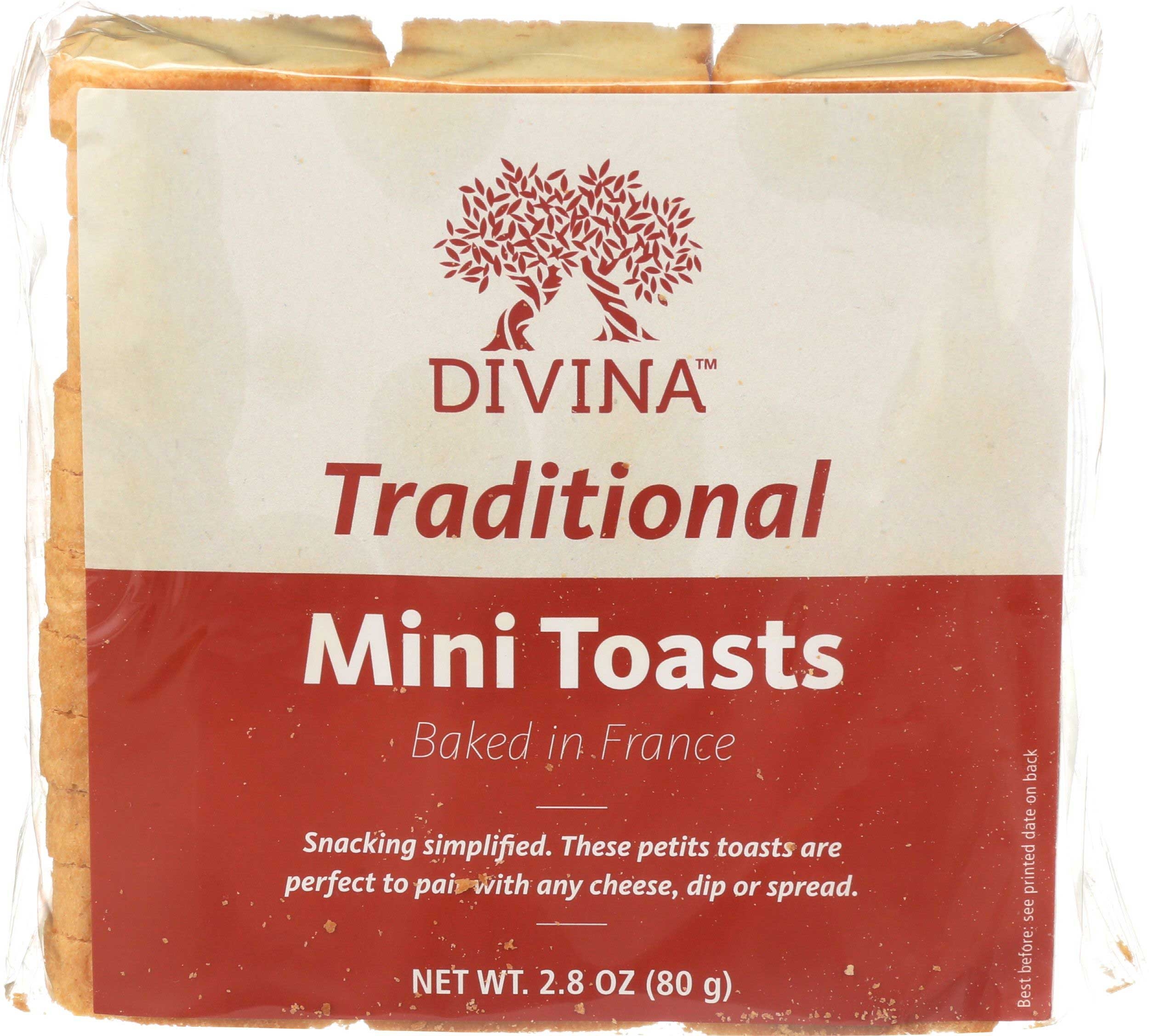 Divina Traditional Mini Toasts, 2.8 Ounce -- 24 per case