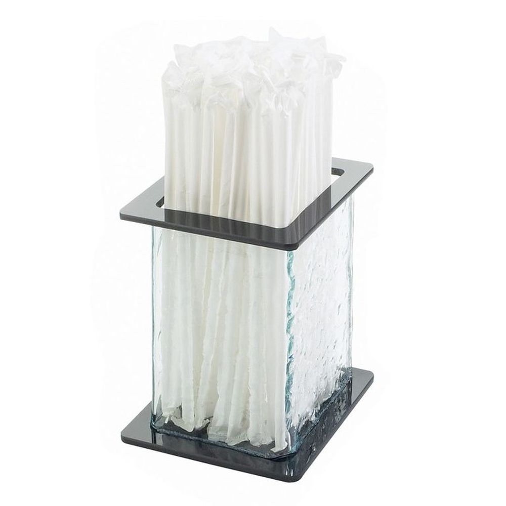 Cal-Mil Faux Glass Large Stir Sick and Straw Holder, 4.75 x 4.75 x 5.5 inch -- 6 per case