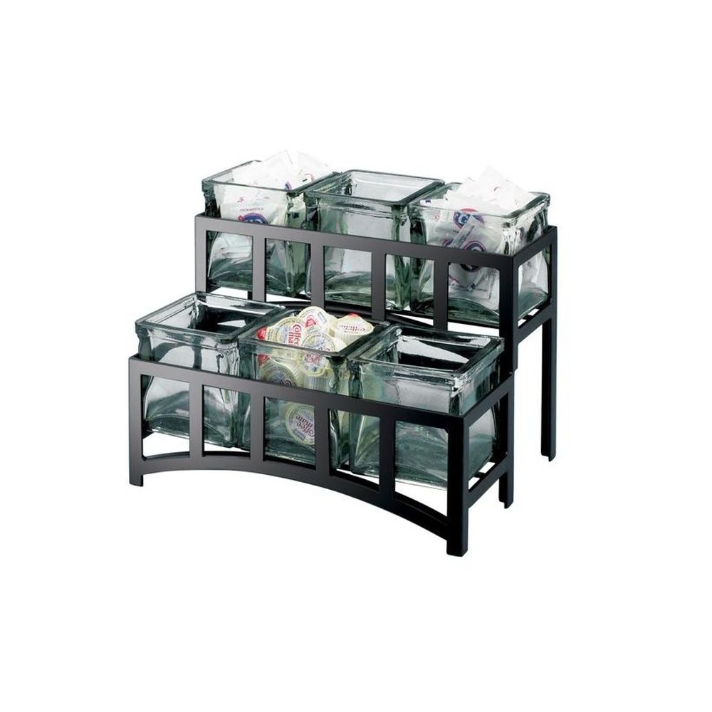 Cal-Mil Black Mission 2 Tier Jar Display, 14 x 9 x 7 inch