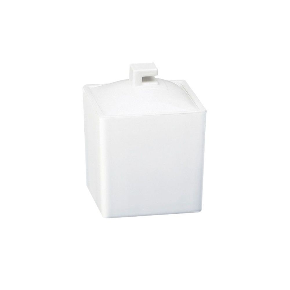Cal-Mil Eco Modern White Melamine Square Jar with Lid, 4 x 4 x 4 inch -- 3 per case
