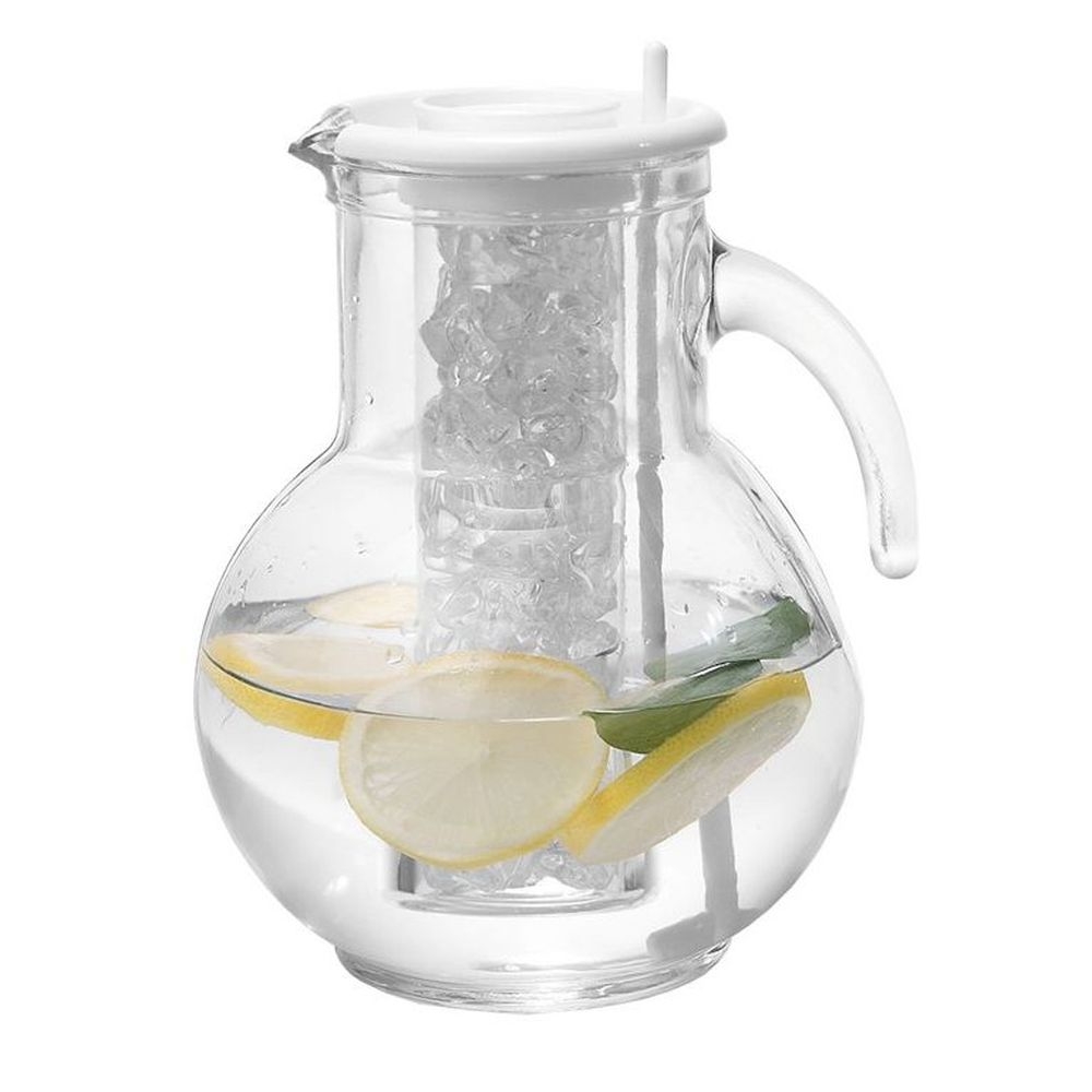 Cal-Mil Glass Pitcher with Ice Chamber, 4 x 8 x 8 inch