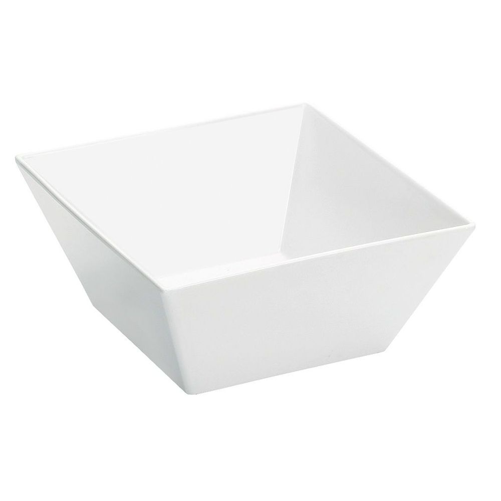 Cal-Mil White Melamine Medium Square Bowl, 10 x 10 x 5 inch -- 3 per case