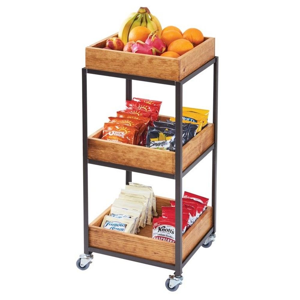 Cal-Mil Sierra Bronze 3 Tier Merchandiser Cart, 14.75 x 14.75 x 35 inch