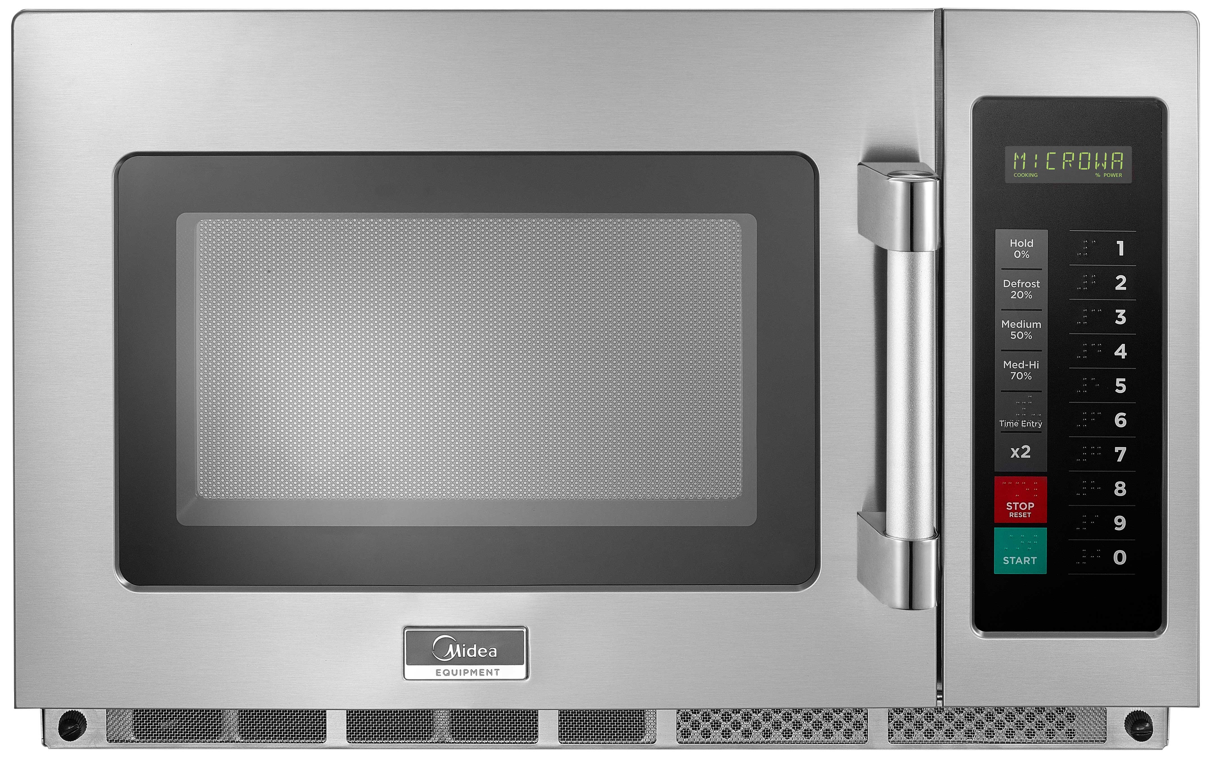Midea 1.2 Cubic Feet 2100 Watts Push Button Heavy Duty Commercial Microwave Oven