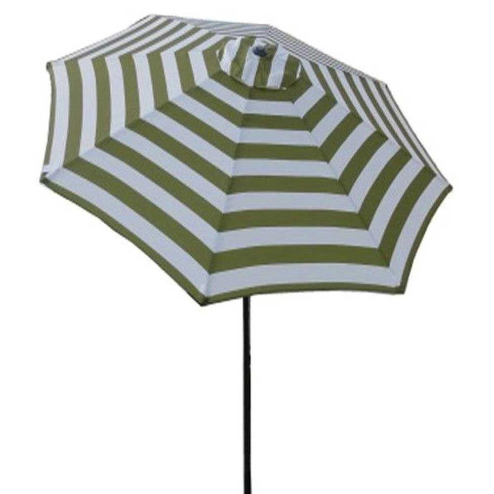 American Maid Aluminum Olive Green and White Stripe Umbrella, 9 feet -- 4 per case