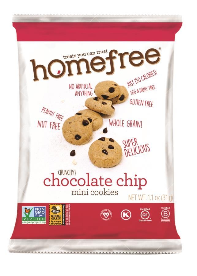 Homefree Chocolate Chip Mini Cookies, 1.1 Ounce -- 64 per case