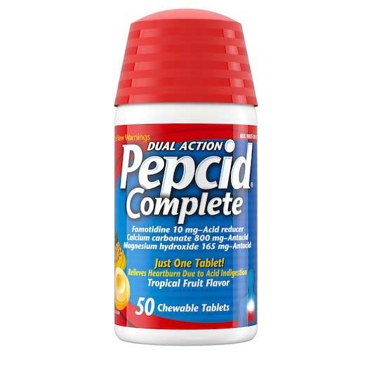 Pepcid Complete Tropical Fruit Dual Action Chewable Tablet - 50 count per pack -- 36 packs per case