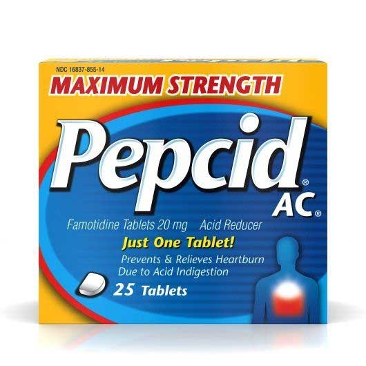 Pepcid AC Maximum Strength Acid Reducer Tablet - 25 count per pack -- 36 packs per case