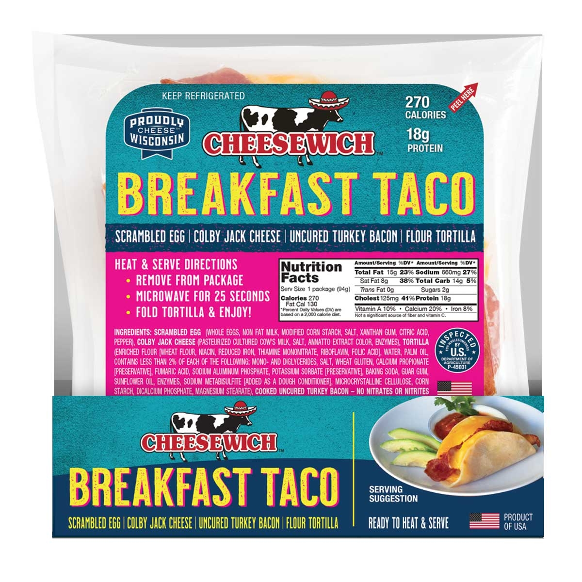 Cheesewich Breakfast Taco -- 24 per case