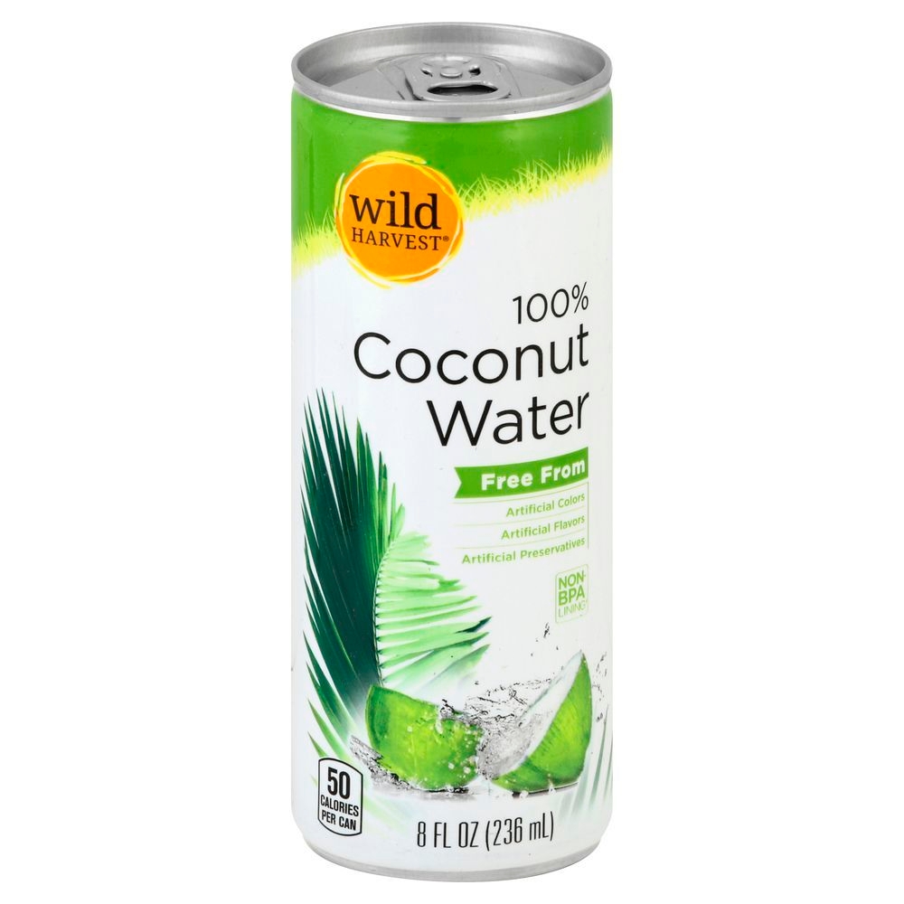 Wild Harvest 100 Percent Coconut Water, 8 Fluid Ounce -- 24 per case