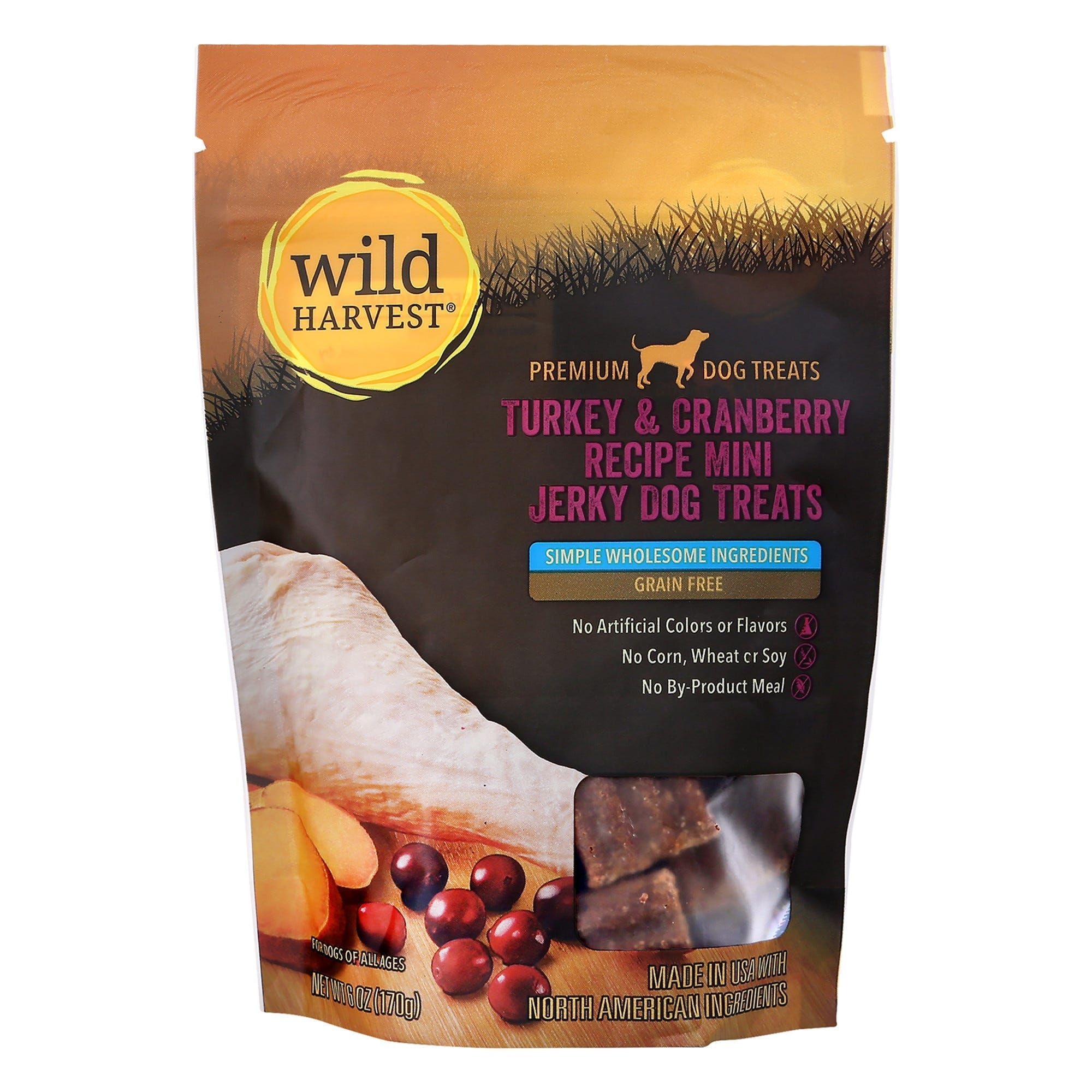 Wild Harvest Turkey and Cranberry Flavor Mini Jerky Dog Treat, 6 Ounce -- 6 per case