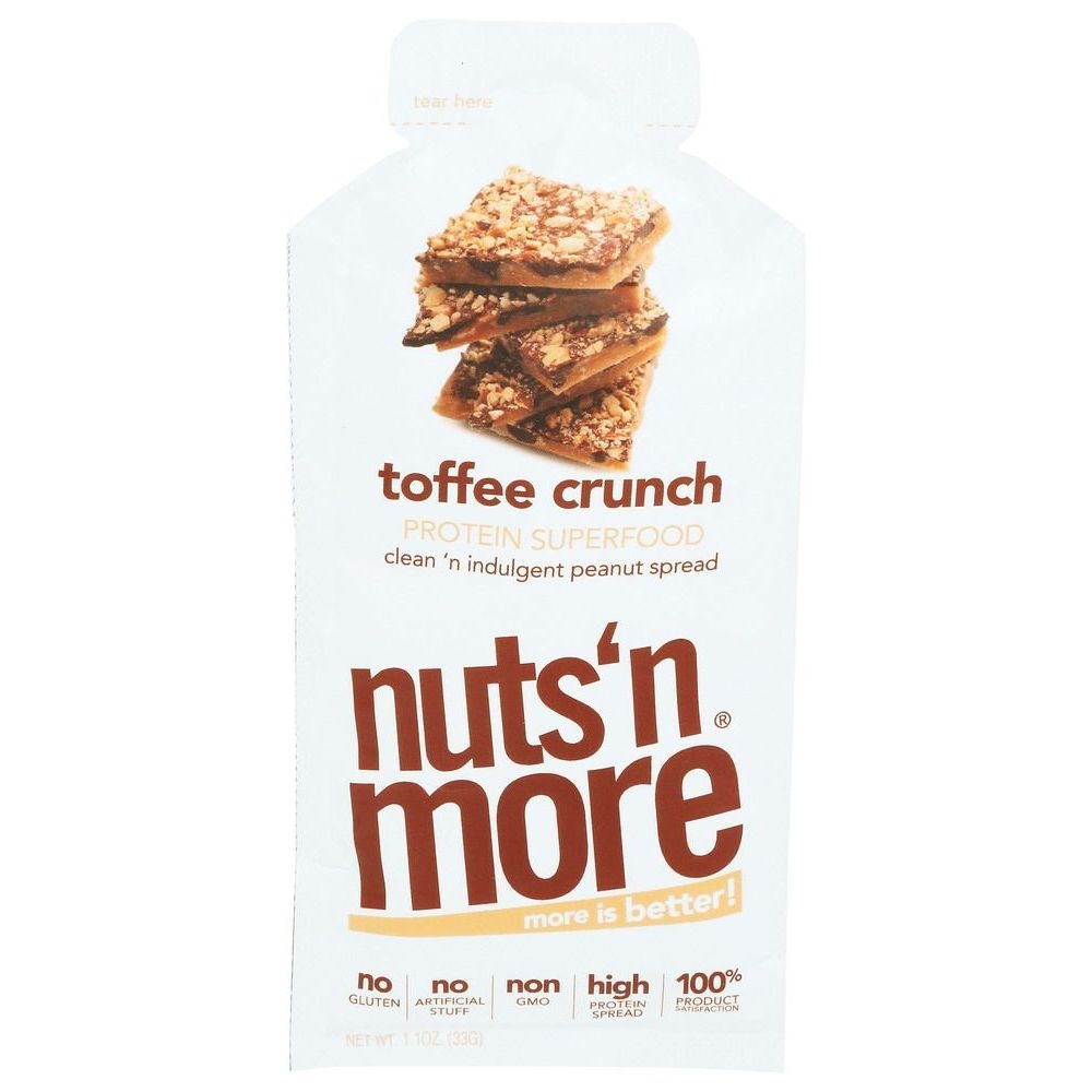 Nuts N More Toffee Crunch High Protein Peanut Butter Spread, 1.1 Ounce -- 10 per case