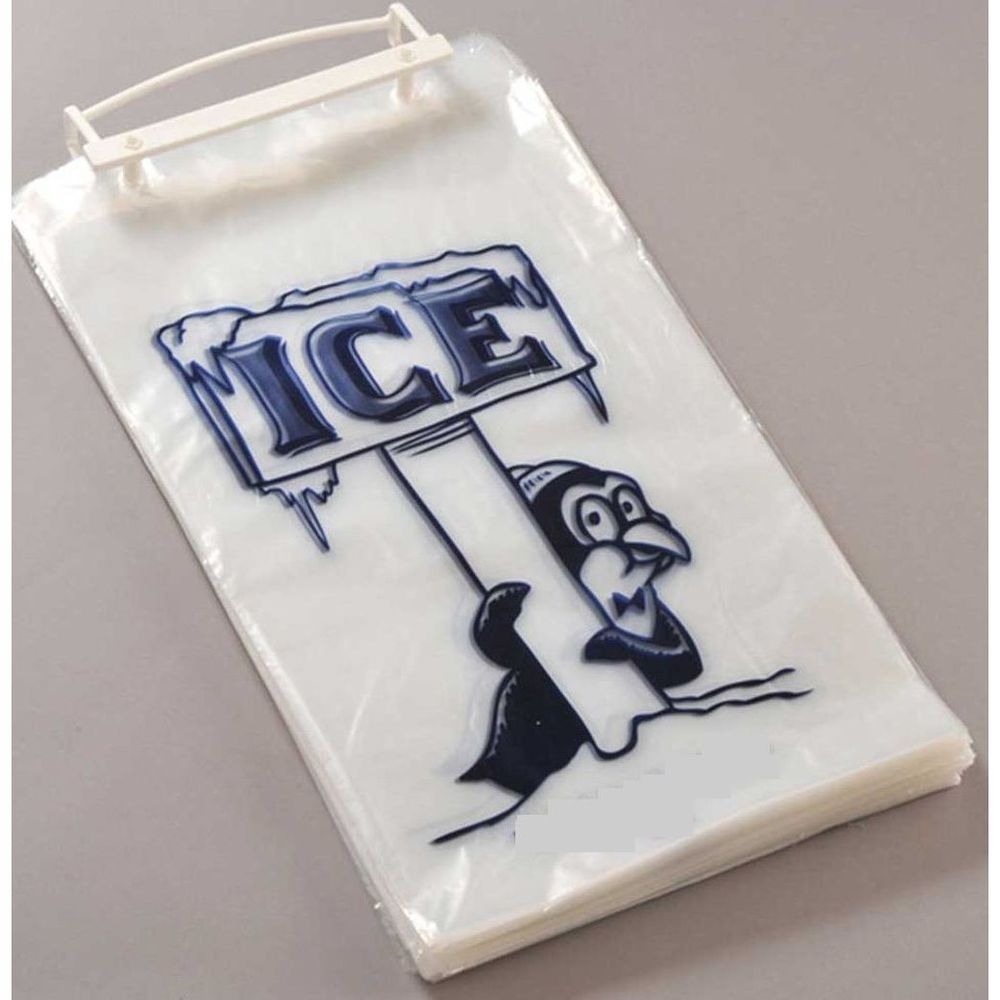 Hilex Penguin Stock Print Plastic Wicket Ice Bag, 10 Pound Capacity -- 500 per case